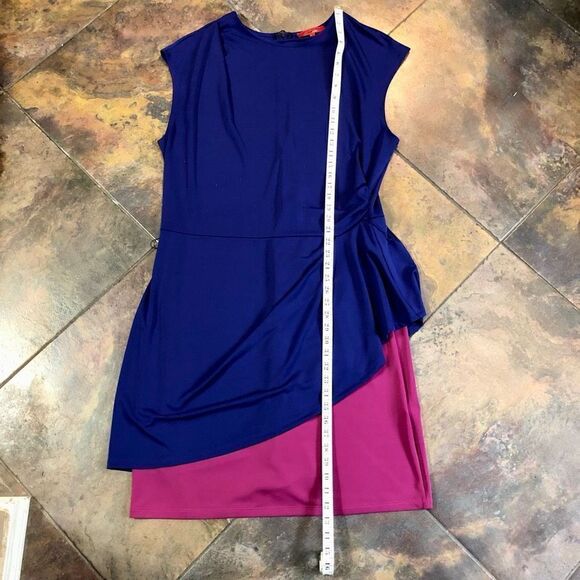 Narciso Rodriguez Women’s Color Block Side Sweep Blue and Pink Dress Size XL - Picture 9 of 16